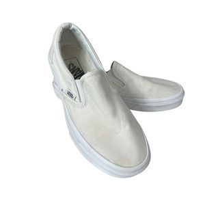 VANS Slip-On canvas White 6.5Women /5 Men Low-Top Skate Loafers